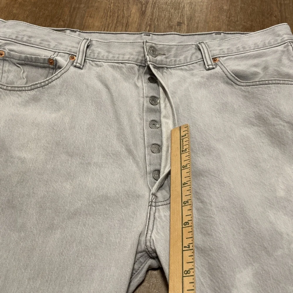 Men's Levi's 501 Jeans 42x30 Gray Y2K Baggy Relaxed Fit Red Tab